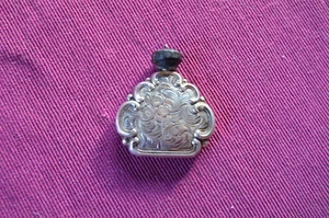 Vintage tschechischer Jugendstil silberne Parfümflasche mit Dauber markiert - Bild 1 von 5