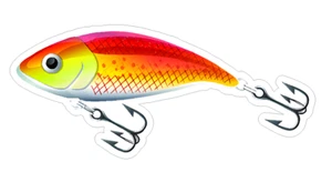 Orange Bass Fishing Lipless Crankbait Lure Boat Car Window BUMPER STICKER DECAL - Foto 1 di 1