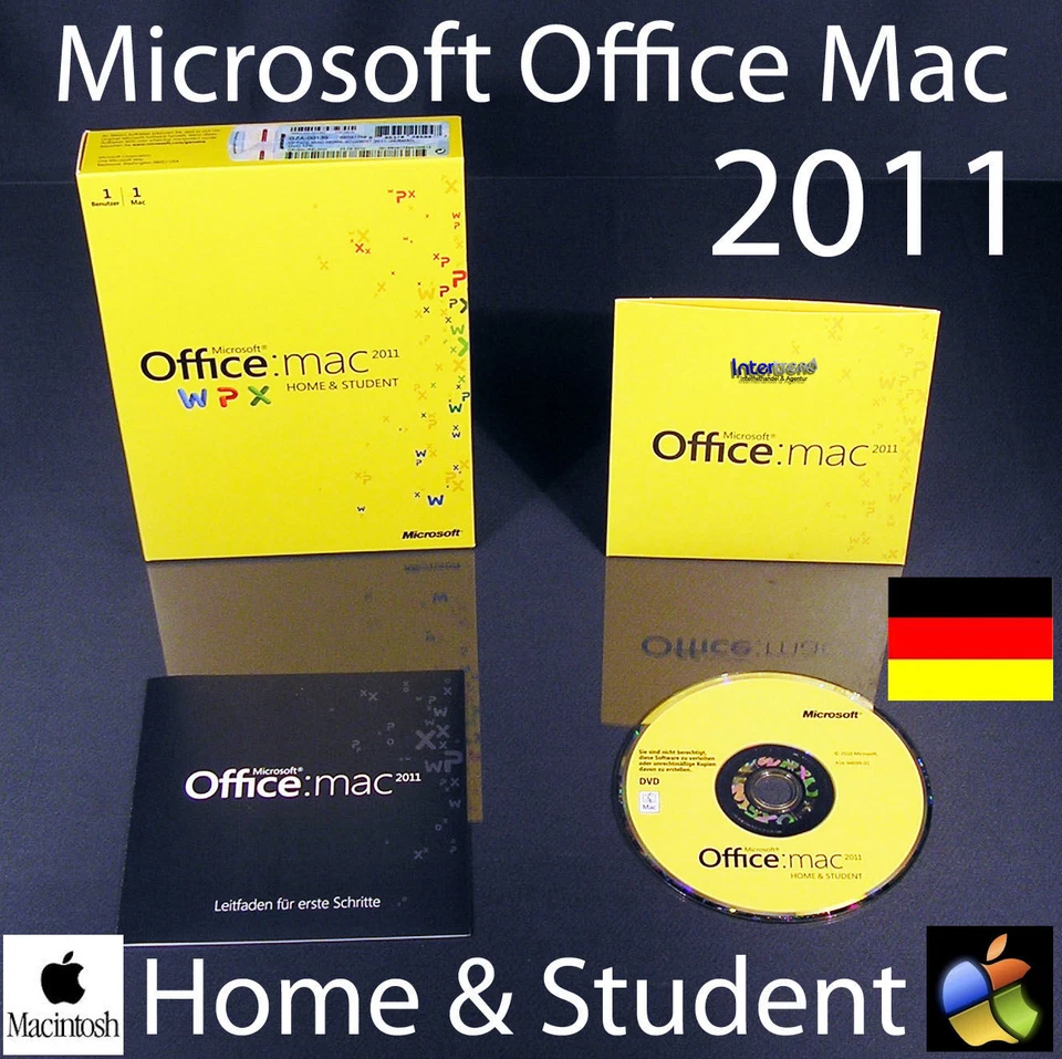 Microsoft Office Mac 2011 Home & Student 1 Mac Vollversion Box + DVD OVP - Bild 1 von 4