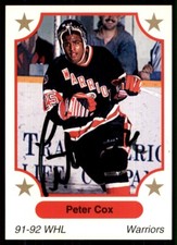 1991-92 7th Inning Sketch WHL Peter Cox IP Signed Auto Moose Jaw Warriors #45