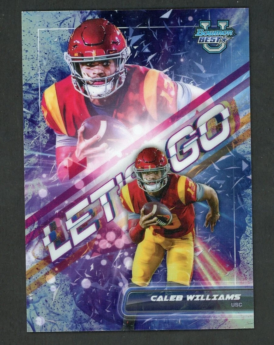 2023 Bowman University Best Caleb Williams Let's Go SP USC #LG-1 Case Hit