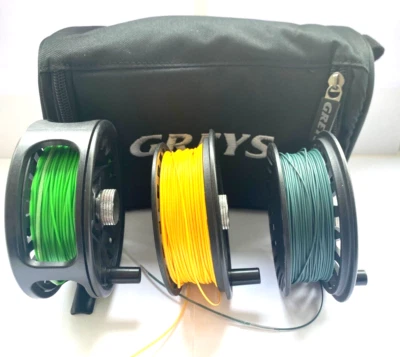 Shakespeare Fly Fishing Reel 3 Lines Fitted Float Int + Sink Greys Reel case