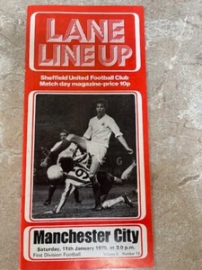 SHEFFIELD UNITED V MANCHESTER CITY FC - PROGRAMME - 11.01.1975 - LEAGUE 1 - Picture 1 of 2
