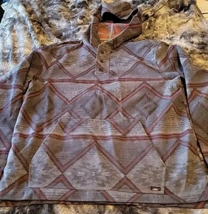 Faherty Pacific Hooded Poncho Size Large Hoodie Pullover Aztec Super Soft - Picture 1 of 6