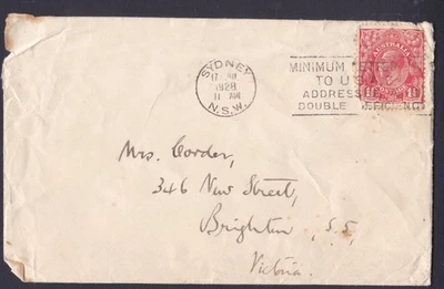 1928 KING GEORGE V 1 1/2d PRE-DECIMAL STAMP CARLTON HOTEL COMMERCIAL COVER #B193 - Image 1 of 2