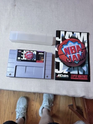 NBA Jam (Super Nintendo SNES 1994) - Game, Manual and Dust Cover - Image 1 of 4