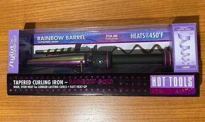 Hot Tools Tapered Curling Iron 3/4–1¼” Rainbow Gold Nano Ceramic Rare - Image 1 of 4