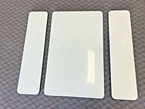 Vintage ENAMEL TABLE TOP w LEAF SET porcelain country farm cabinet hoosier white - Picture 1 of 13