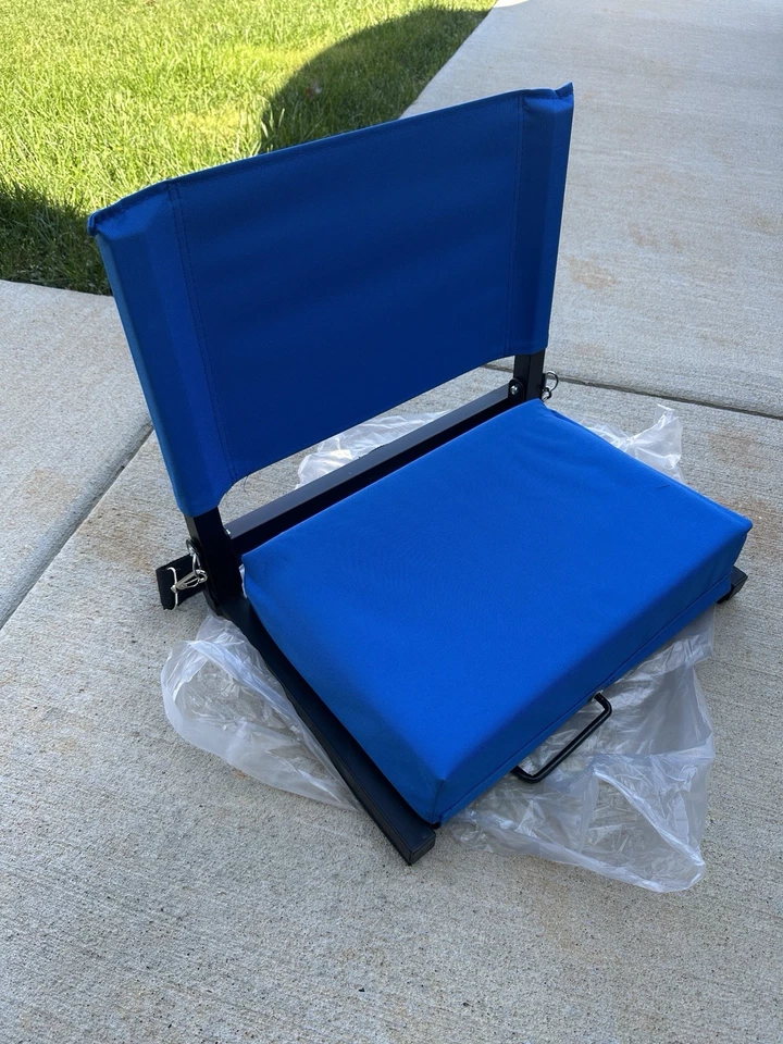 Outdoor Leisure Products 21" folding stadium chair in blue Blue
