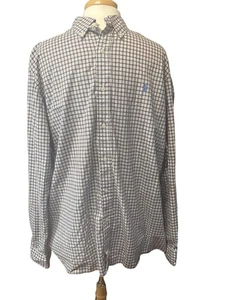 RALPH LAUREN XL braun weiß kariert Freizeit Button Down Hemd Langarm - Bild 1 von 5