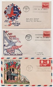 (3) Different Airmail FDCs UC17, C33-- Wonderful colors excellent condition VF++ - Picture 1 of 5