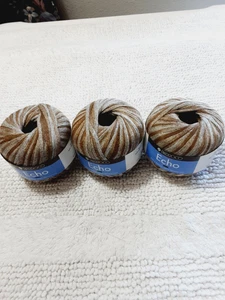 Berroco Echo Garn 4522 braun grau Baumwolle 77% Nylon 23% Italien 3 Stück - Bild 1 von 7