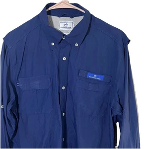 Southern Tide Mens Medium Blue Vented Fishing Shirt Button Up Lightweight - Picture 1 of 12