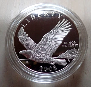 2008 P Bald Eagle Liberty PROOF Silver Dollar Commemorative SILVER Coin - Picture 1 of 2