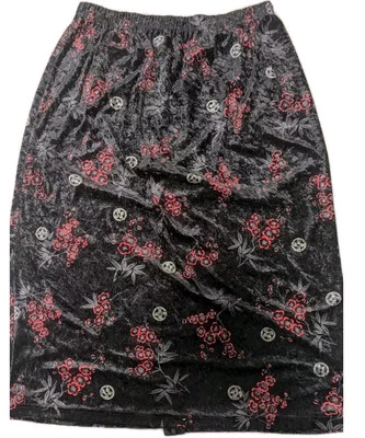 Maxi Falda 1X Plus Terciopelo Burnout Asiático Gótico Grunge Halloween Brujo Punk  Foto 1 de 4