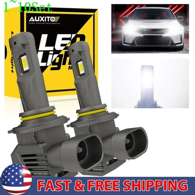 AUXITO Super Bright Bulb 9012 High LED Headlight Beam Low White HIR2 M5S 1-10Set - Image 1 of 4
