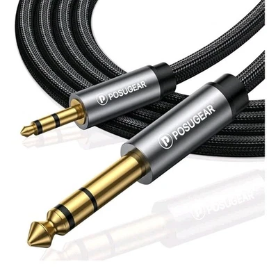 POSUGEAR 3.5mm to 6.35mm cable 5M, 3.5mm (1/8 inch) Male TRS to 6.35mm (1/4 inch