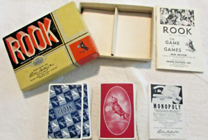 VINTAGE 1943 ROOK CARD GAME & 54 PAGE PARKER BROS. RULES BOOK 22 DIFFERENT GAMES