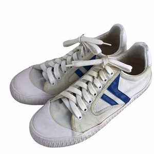 Celine France Plimsole White Blue Canvas Lace Up Sneakers Size 40 Retail $595 - Picture 1 of 12