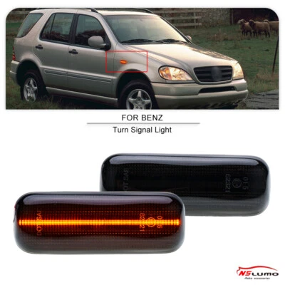 Luz LED de señal de giro para guardabarros con lente ahumada de 2 piezas para Mercedes Benz ML 320 1998-2003 Foto 1 de 4
