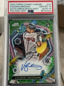 2023 Topps Cosmic Chrome Vaughn Grissom Green Space Dust RC automático/75 PSA 10/10 - Imagen 1 de 4