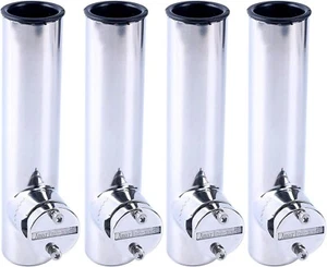 4Pcs Lower Clamp Stainless Fishing Pole Rod Holder for Boat for Rails 7/8" to 1" - Picture 1 of 8