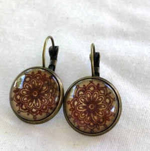 Lotus Flower Earrings - Yoga Bohemian - Picture 1 of 4