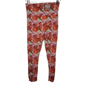 Matilda Jane NEW Medium Girls Red Floral Pull On Stretch Leggings - Picture 1 of 4