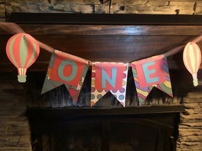 Oh the places you'll go UNA pancarta - pancarta de primer cumpleaños - pancarta de silla alta niña Foto 1 de 4