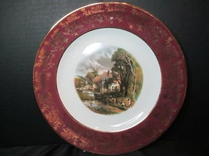 Weatherby Hanley England Royal Falcon Ware 2-69 Red Encrusted Gold Flower Plate - Picture 1 of 4