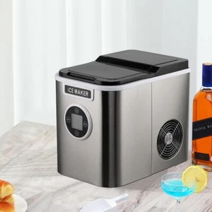 26.5lbs/24H Countertop Ice Maker Self-Cleaning Stainless, 9 Bullet Ice in 7 Mins - Picture 1 of 6