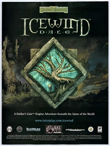 Print Ad 2000 Forgotten Realms Icewind Dale RPG PC Original Promo Poster Art - Picture 1 of 4