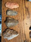 4 Pc Arrowhead Native American Indian Artifact Pre-1600 Stone Point Flint Lot Tn