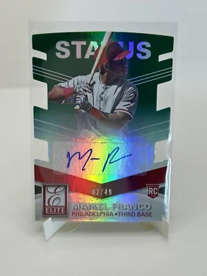 2015 Elite Signatures Status Green Die-Cut /49 Maikel Franco #12 Rookie Auto RC - Image 1 of 2