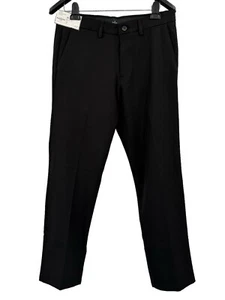 Haggar Anzughose 34 x 32 Herren Performance gerade Passform flexible Taille schwarz neu mit Etikett - Bild 1 von 7