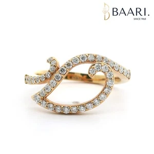 Anillo de diamantes de oro rosa de 18 quilates, 0,43 quilates anillo de diamantes redondos naturales reales para mujer - Imagen 1 de 8