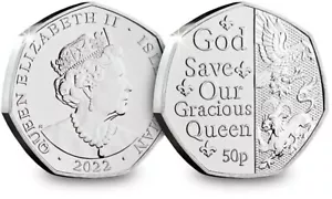 Isla de Man 2022 Jubileo de Platino - God Save our Gracious Queen 50p - Imagen 1 de 1
