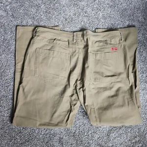 Under Armour Tan/Red Logo Kahki Mens Waist Size 40x32 Loose Fit Denim Jeans - Picture 1 of 12