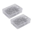 100 Pack Metal Curtain Hooks Drapery Hook Pins with Clear Box for Window3165