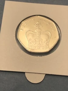 2018 Isle Of Man Queens Jubilee 50p Coin - Picture 1 of 2