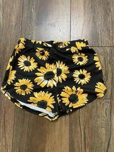 SHEIN Girls Knot Waist Shorts Sunflower Print Size 8Y - Picture 1 of 5