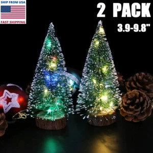 2x Mini Artificial Christmas Tree Decorations Lights Christmas Party Decorations - Picture 1 of 15