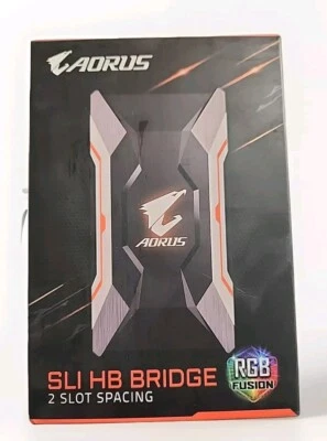 GIGABYTE AORUS SLI HB bridge RGB 2 Slot PCI-E Spacing Supports Dual Link SLI HB - Image 1 of 4