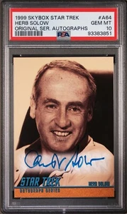 1999 Skybox Star Trek TOS Season 3 Autograph Card A64 Herb Solow PSA 10 Gem Mint - Picture 1 of 2