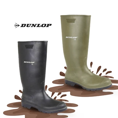 Mens Dunlop Wellingtons Waterproof Boots Ladies Tall Snow Rain Festival Unisex - Image 1 of 4