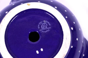 Bürgel Thüringen Keramik blau weiße Punkte Kräutertop zum Bepflanzen 18,5 cm - Bild 1 von 5