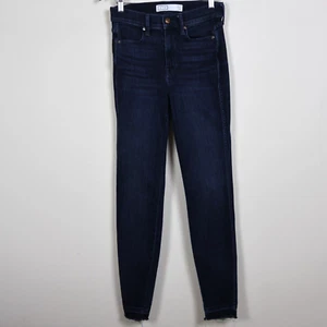 AYR Jeans Womens 27x30 Blue High Waisted Skinny Dark Raw Hem The Riser Denim - Picture 1 of 21
