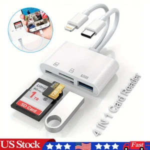 4-in-1 Memory Card/TF/SD Card Reader USB 3.0 OTG Adapter for iPhone/iPad/Android - Picture 1 of 11