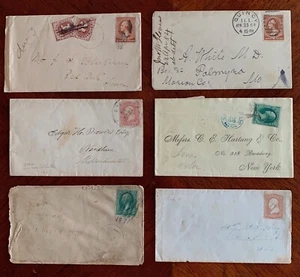 U.S. POSTGESCHICHTE - FRÜHE BRIEFMARKEN AUF BRIEFMARKEN - SAMMLUNG / GRUPPENLOT (10) - Bild 1 von 4