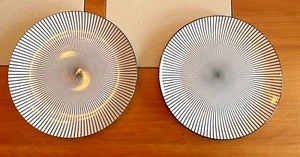 NEU ROYAL NORFOLK SCHWARZ WEISS SWIRL 2ER SET SPEISETELLER 10 1/2" RUND - Bild 1 von 8